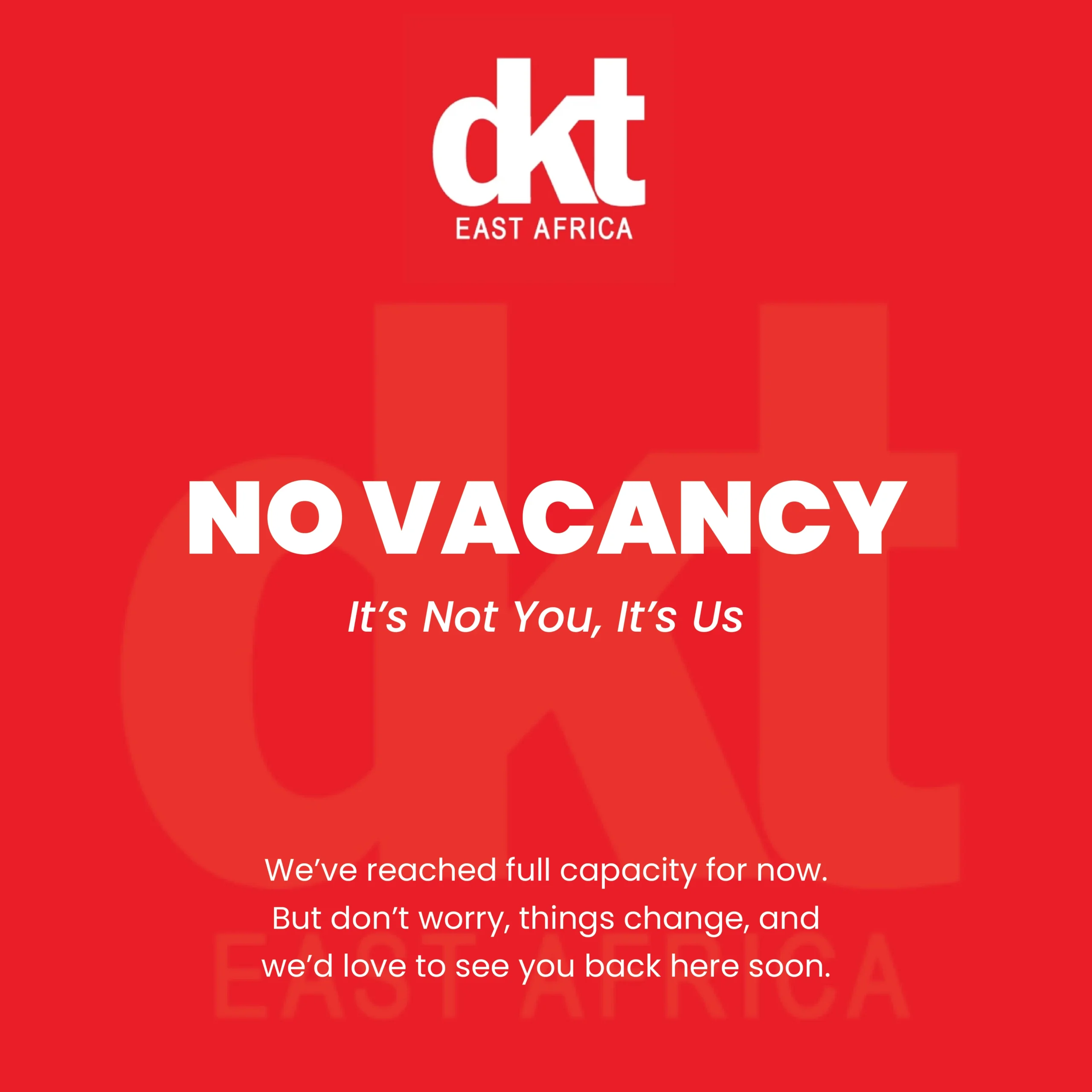 No Vacancy Website Banner