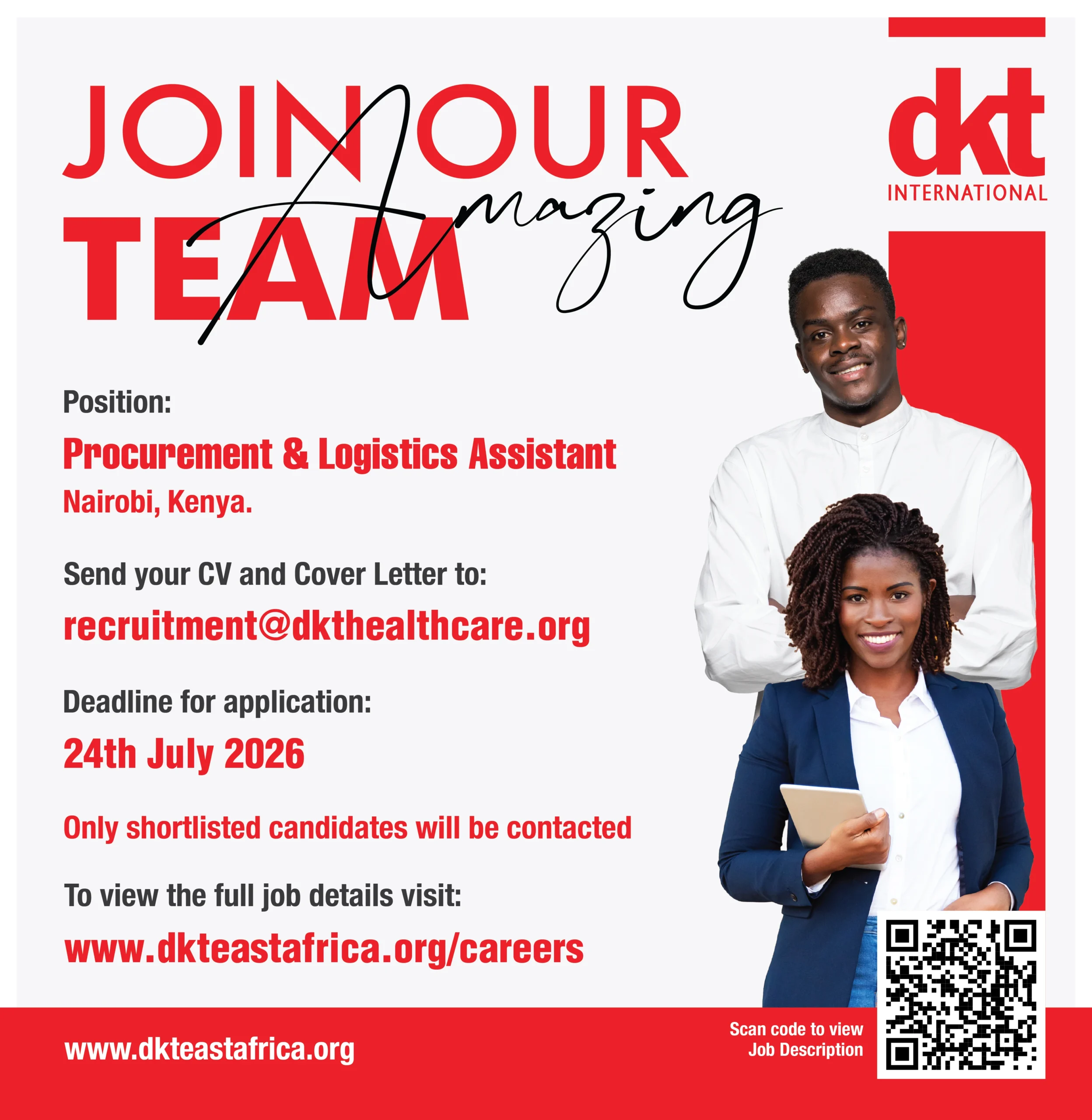 DKT International - Procurement & Logistics Assistant Kenya 2026 - Job Ad