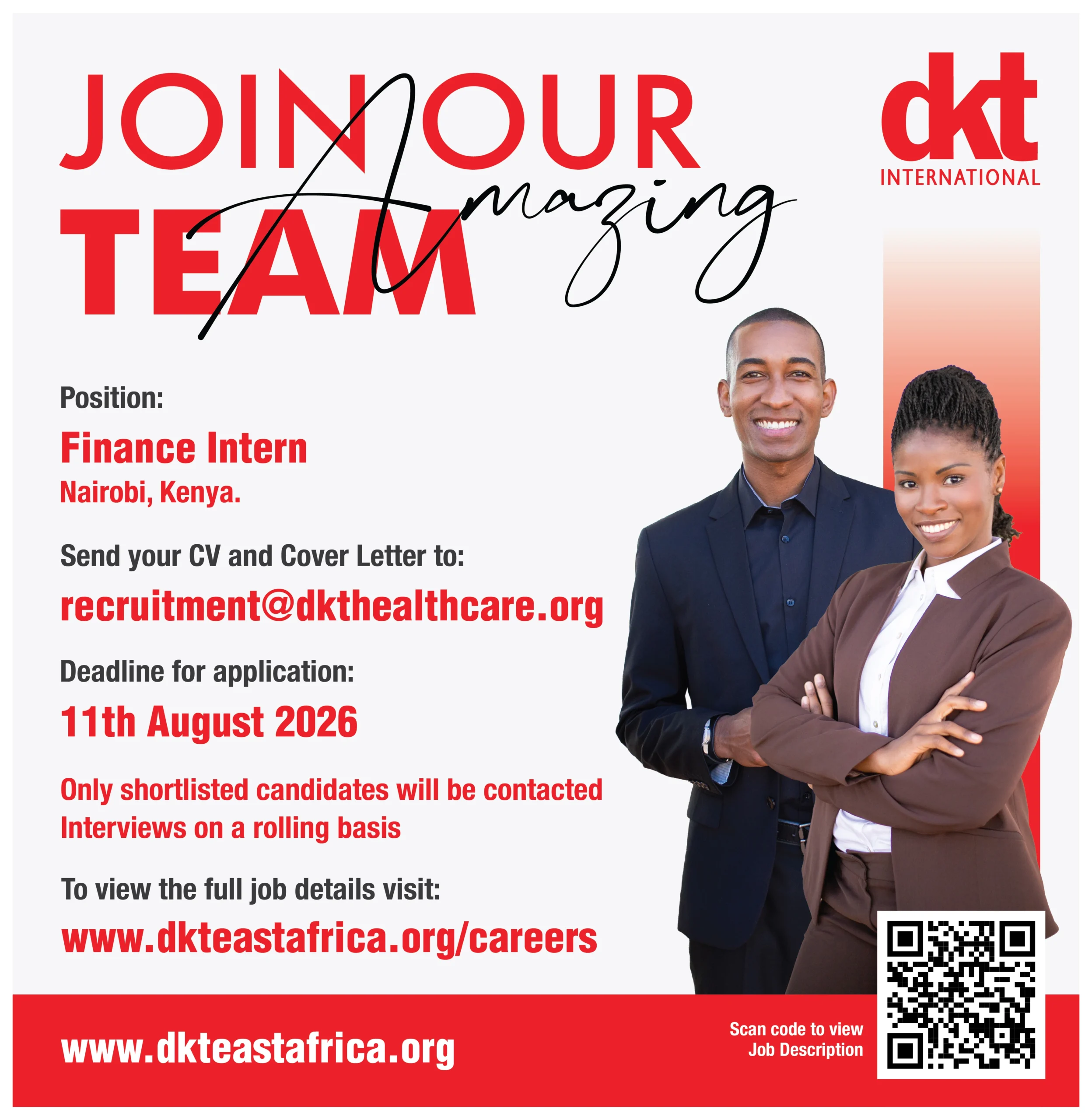 DKT International - Finance Intern Nairobi Kenya 2026 - Job Ad